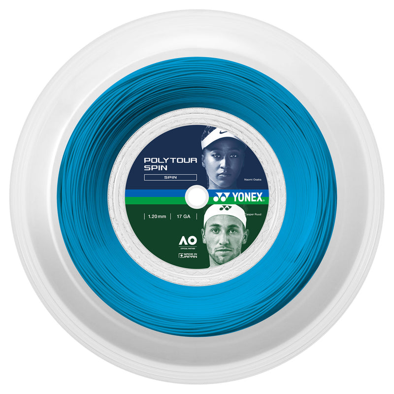 Yonex Poly Tour Spin 16L Tennis String Reel (Blue)