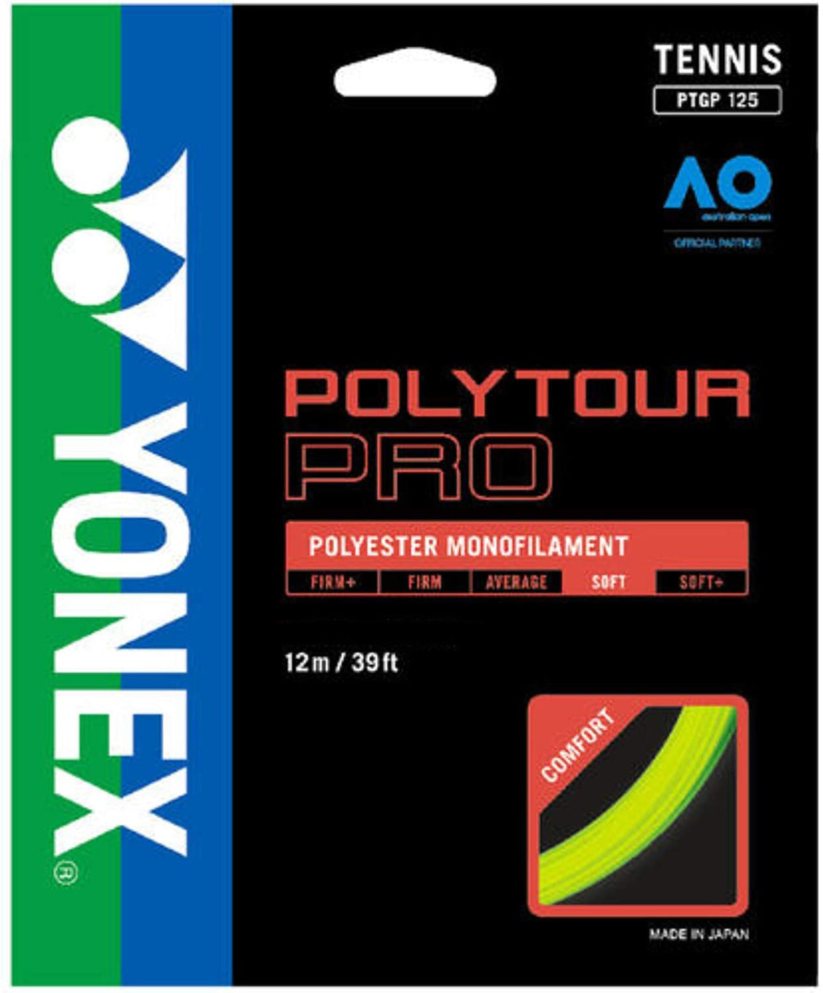 アクセサリー YONEX POLYTOUR PRO 125 Yonex Poly Tour Pro 125 Tennis String Reel Yellow