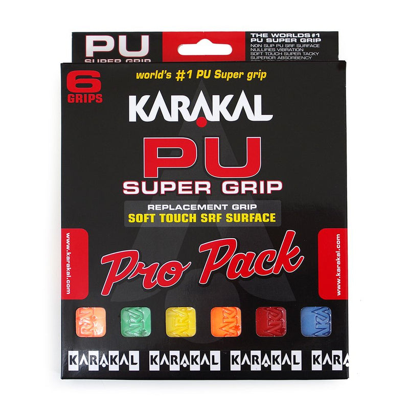 Karakal PU Super PRO 6 Pack Replacement Grips Assorted
